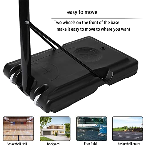 Dripex Basketball Hoop Outdoor 10Ft Adjustable Height Goal, 44” Shatterproof Backboard With Wheels Professional Court System For Adults Teenagers, Black #TOP5