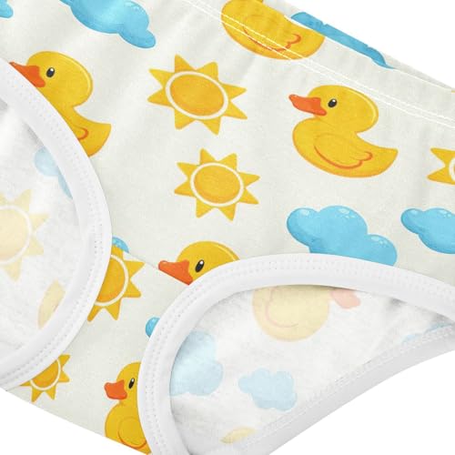 Joisal Cotton Toddlers Underwear Floral Cute Yellow Ducks Cartoon Little Girl Panties Designer Undies Kids Briefs 2t4