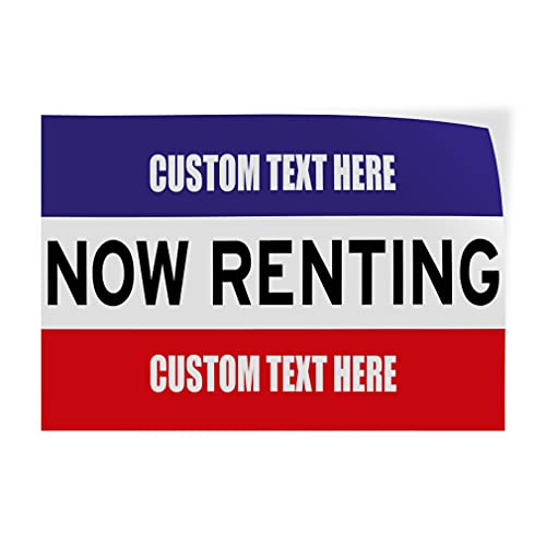Custom Decal Stickers Multiple Sizes Now Renting #1 Outdoor Advertising Printing A1 Industrial Vinyl Safety Sign Label for Rent Personalized Text Here 12x8Inches