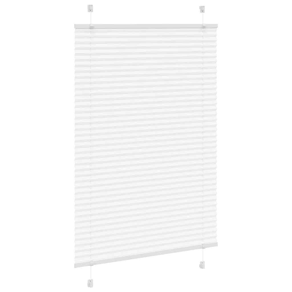 Tenda plissettata bianca, 100 x 100 cm, larghezza tessuto 99,4 cm, poliestere per finestre con protezione solare e sguardi indiscreti, larghezza pieghe, poliestere 100 x 100 cm