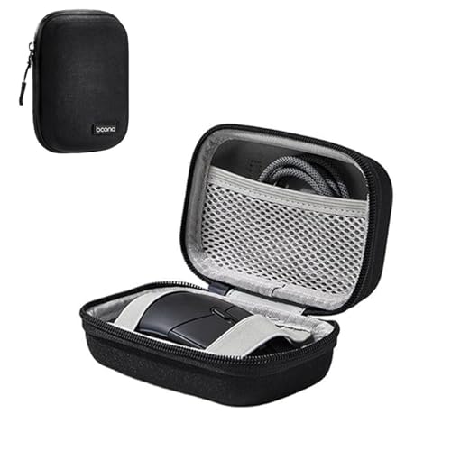FQERHIYG Maus-Schutzhülle, Stoßfeste Hartschalen-Reisetasche für Logitech GPW1-4/G102-705/M650-750, 13,5 x 9,5 x 6 cm, Grau (schwarz)