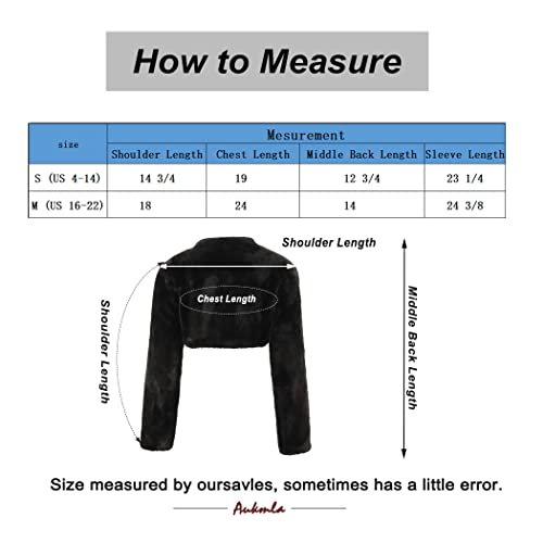 Aukmla Women Faux Fur Bolero Shrug Jackets For Evening Dresses Bride Wedding Fur Shawls Wraps Winter Bridesmaid Cover Up Black #TOP2