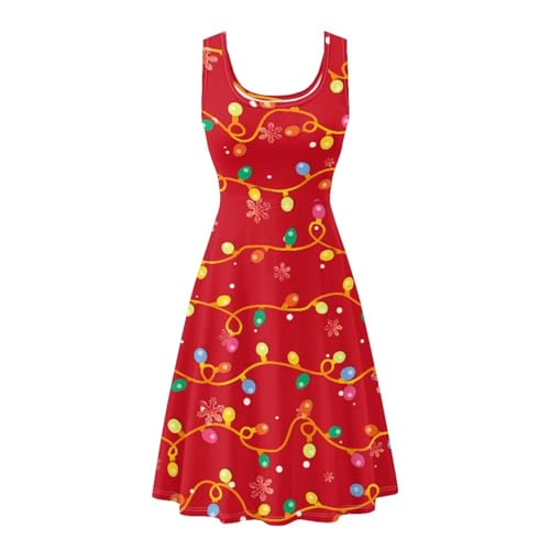 Image of Dreaweet Casual Sleeveless Dresses for Women Girls, Round Neck Tank Dresses with Pockets Summer Sundress Size XS-4XL