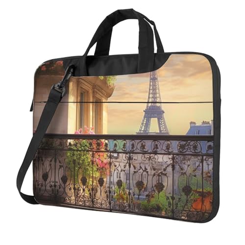 Balcony on The Paris Wall Laptop Tote Bag miniatura 1