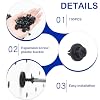 100 PCS Plastic Expansion Screws for 1/4 Pegboard, 6mm Black Rivet Fasteners with Inserts and Screws, Pegboard Hooks Accessories for Garage Wall Tool Organizer (Pegboard Not Included)