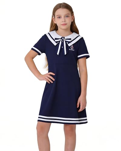 SANGTREE Mädchen Nautisches Matrosenkleid, Kinder, Schule, lässig...
