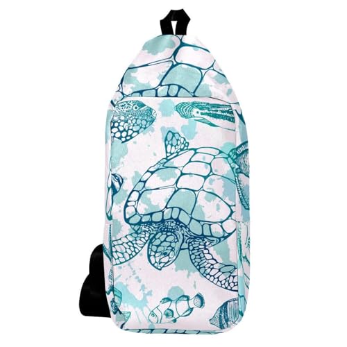 Mochila bandolera cruzada de viaje con estampado marino unisex multicolor