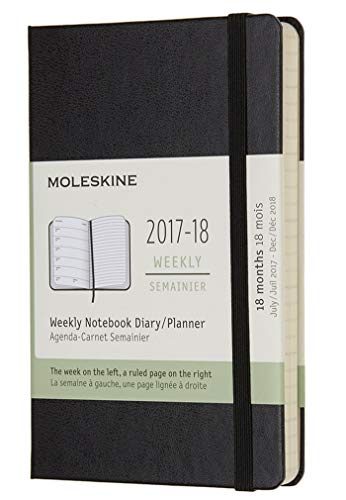 Moleskine Agenda Settimanale Formato Calendario, 18 Mesi, 2017/2018, Copertina Rigida,