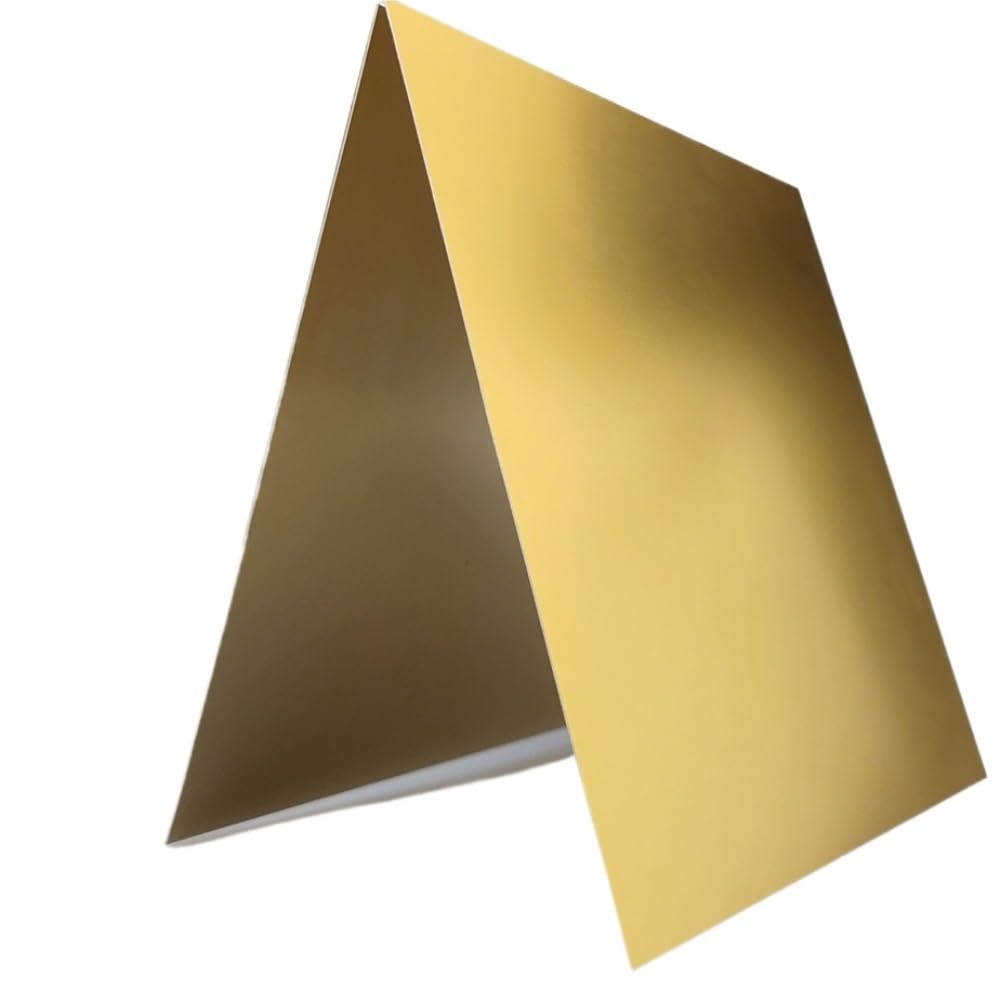 2 Stück eloxierte Aluminiumbleche 5052 legierte Metallrohlinge for DIY-Visitenkarten(Gold,200x200x1mm)
