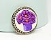 Handmade Embroidered Brooch with Violet Flower