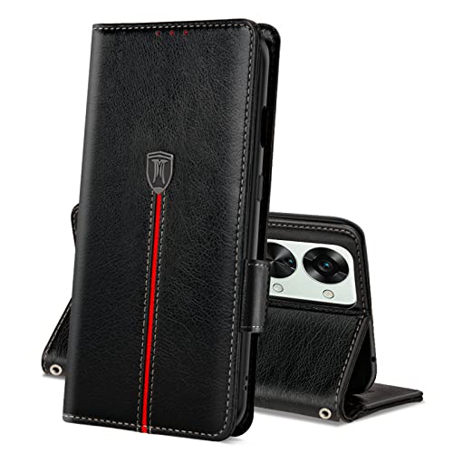 MAMA MOUTH Cover per OnePlus Nord 2T 5G, a portafoglio in pelle, magnetica, in silicone TPU, antiurto, per OnePlus Nord 2T, colore: Nero