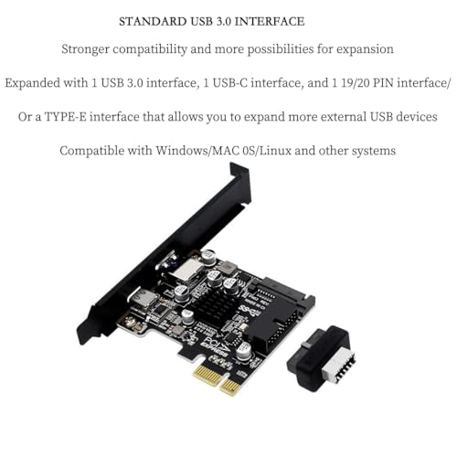 Ampliación PCIe X1 a USB 3.0 tipo E PH63C para conectar discos externos y periféricos en el PC 5