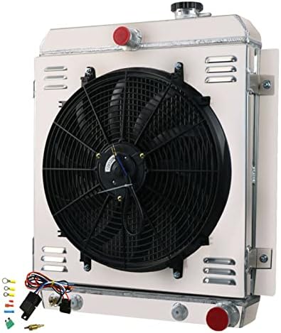 4 Row Aluminum Radiator + Shroud + Fan + Relay Fit 47-54 Chevy Fleetline Truck/Fleetmaster Truck/Truck 3.8L 4.3L L6 GAS