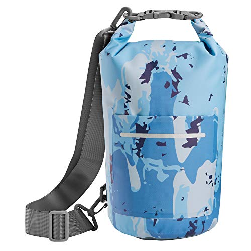 Skog Ã… Kust DrySak - Roll Top Waterproof Bag for Travel & Outdoors - 5L Blue Camo