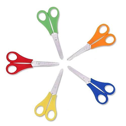 5 tijeras para niños, tijeras escolares de primer grado, tijeras para la escuela, tijeras de papel,...