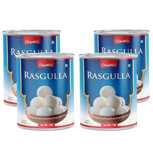 Image of Chheda's - Rasgulla - Indian Sweets - Tin Sweets - Festive Gift Pack - 1000 Gm Pack of 4