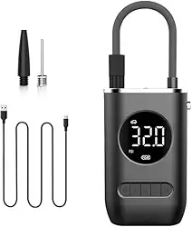 Mini Compressor Portátil Digital 2000mAh sem Fio – Bomba de Ar Elétrica para Carro, Moto, Bike e Bolas (Modelo Redondo)