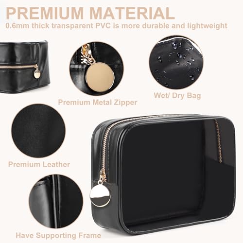 YOPCDJ 2PCS Clear Makeup Bag Set, Waterproof TPU Purse Organizer Pouches, TSA Approved Toiletry Bag, Diaper Bag Organizer Pouch, Travel Organizer Bags for Women and Kids — view 4
