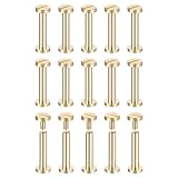 QUARKZMAN 25 Stück Messing Chicago Schrauben 20x8mm Flachkopf Messing Ton