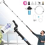 LyriFine Elettrico spazzola pulizia pannelli fotovoltaici 6,2 metri, 5 stadi telescopic hydrocleaner kit pulizia pannelli fotovoltaici e Velocità della 2a marcia per pannelli solari, vetri per tetti