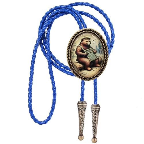 Image of Jeilwiy Bolo Tie for Men Western Cowboy Gothic Bolo Tie Necklace Halloween | Glow in Dark Bolo Tie for Men Women, 3D Halloween Bolo Tie, Gothic Western Ties, String Ties for Men Rodeo Leather Necktie