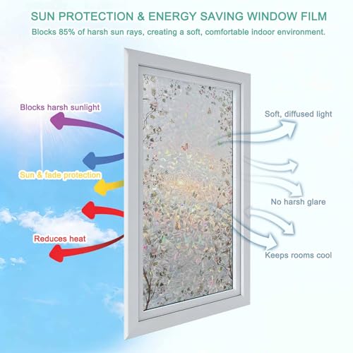 Vinilo decorativo de ventana Rainbow Flowers 79 x 18 in miniatura 7