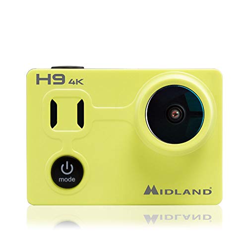 Midland Action Camera H9, Caméra 4K Ultra-Compacte, Vidéo et Photos en Time Lapse, Objectif Grand Angle, Wi-FI, Écran LCD et Boîtier Étanche 30 Mètres