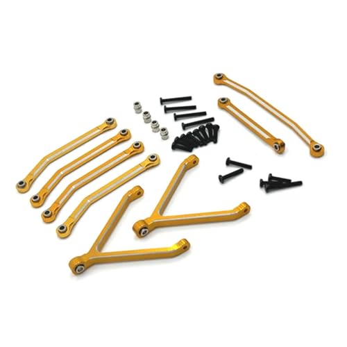 RCパーツ For FMS For FCX24 1/24 RC クローラー カー メタル シャーシ リンク プル ロッドとステアリング ロッド セット アップグレード パーツ 改造アクセサリー(Yellow)