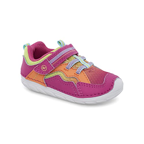 Stride Rite Baby Girls Soft Motion Kylo Athletic Sneaker, Pink/Neon, 3 Wide Infant