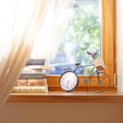 Bicycle-Table-Clock–Cute-Decorative-Black-Metal-Tabletop-Analog-Clocks–Unique-Retro-Mantel-Desk-Shelf-Decor-for-Living-Room-Kitchen-Bathroom-or-Office-Cool-Bike-Clock Bicycle Table Clock–Cute Decorative Black Metal Tabletop Analog Clocks–Unique Retro Mantel Desk Shelf Decor for Living Room Kitchen Bathroom or Office Cool Bike Clock