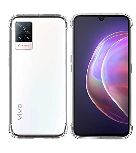 Image of Soft Flexible Silicone Back Cover Compatible with Vivo V21 5G, Transparent Case