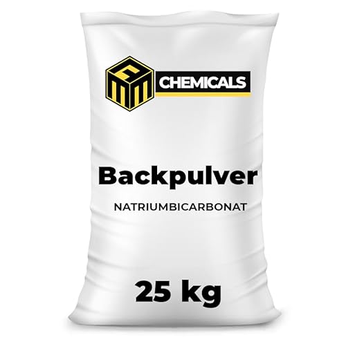MRM CHEMICALS Natron Pulver 25kg Natriumbicarbonat Backnatron Backsoda Baking Soda für Lebensmittel Reinigen Haushalt Küche Wäsche, Lebensmittelqualität, Ohne Zusatzstoffe, GroßPackung