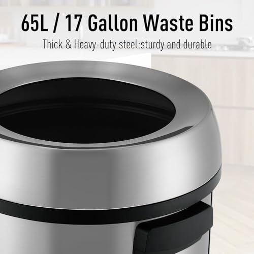 Caneca de basura comercial 65L acero inoxidable miniatura 2