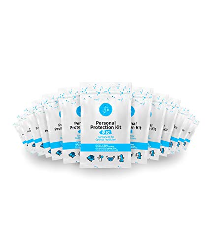 pH Advantage Personal Protection Kit TO GO, Sanitary Kit for Optimal Protection, Includes 1 Each of Face Covering, Gloves, Cleansing Wipes & Sanitizing Gel, 10 - Pack