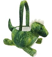 Dearsun Adorable 3D Green Dinosaur Basket Plush Easter Basket Easter Egg Hunting Basket