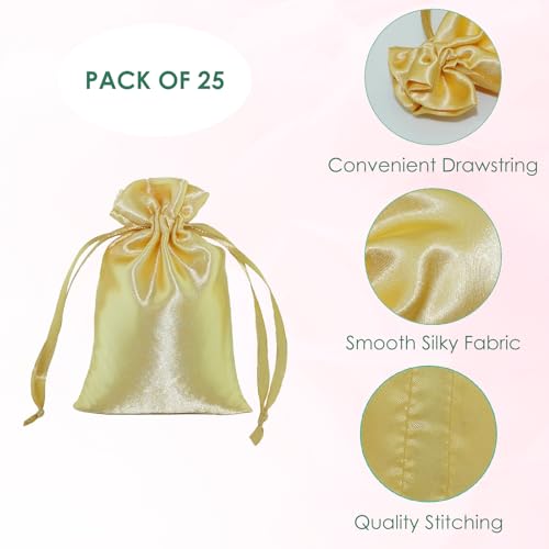Simplecool Small Gift Bags Drawstring Pouch 4 X 6 Inch. 25Pcs Mini Satin Bags For Small Gifts Jewelry Candy Birthday Party Wedding Favors Baby Shower Valentines Day Mothers Day Christmas thumb #2