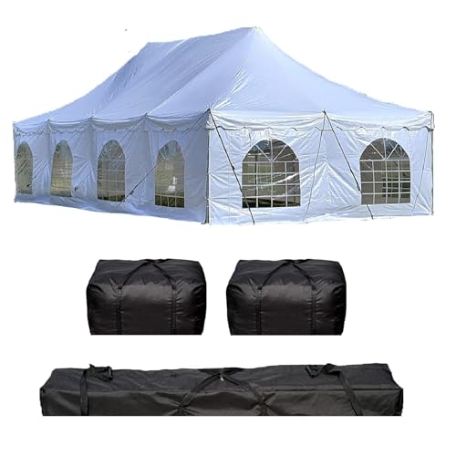 40'x20' PVC Pole Party Tent with Storage Bags, Tents for Parties, Fire Retardant (FR), Heavy Duty Wedding Tent Canopy, Outdoor Commercial Event Tents, Waterproof Top 40'x20' PVC Pole Party Tent with Storage Bags, Tents for Parties, Fire Retardant (FR), Heavy Duty Wedding Tent Canopy, Outdoor Commercial Event Tents, Waterproof Top