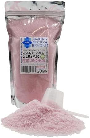 Baking Beauty and Beyond Premium Candy Floss Sugar 200g - Pink Lemonade Flavour