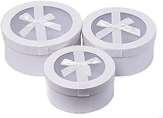 Home Garden Ornaments Luxury White Gift Box with Lid 22/20/18cm Set of 3  Gift Boxes with Lids and Decorative Ribbon - Christmas Gift Boxes for Presents  Cardboard Gift Boxes (Luxury White)