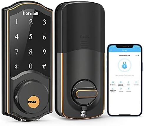 Smart Lock Deadbolt: Hornbill Keyless Entry Door Lock with Keypad ...
