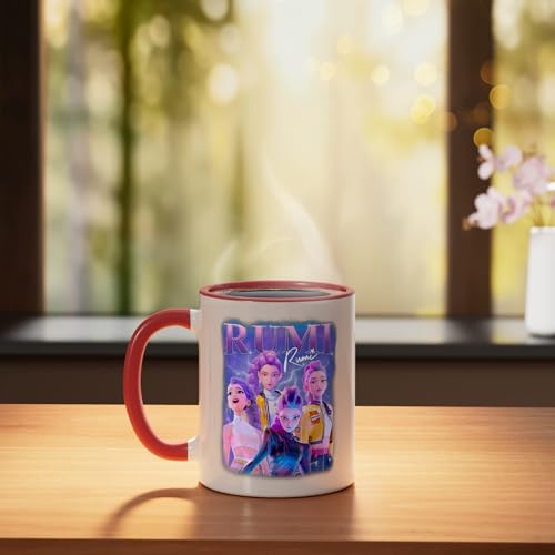 Taza de cerámica KPop Demon Hunters 11 oz rojo/blanco miniatura 3
