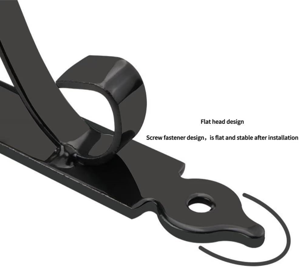 2 Pcs Cast Iron Shelf Brackets, Heavy Duty 90 Degree Corner Brackets Wall Mounted with Vintage Design for Floating Shelves, with Hardware(Black,300x193mm/11.8x7.6in)