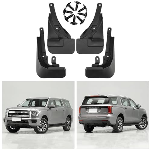Image of Mud Flaps Mud Guards Fit for 2023-2024 HAVAL H5 (with Pedal), Front & Rear Mud Splash Guards Accessories - 4 Pc, Black