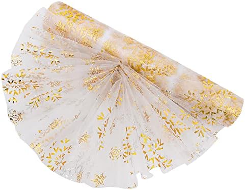 Time to Sparkle Table Runner with Gold Foil 29cm x 26M Sparkling Tulle Roll Gift Floral Wrapping Paper Rolls Glitter Table Decoration for Holidays Wedding Parties and Everyday Decoration (Rose Gold)