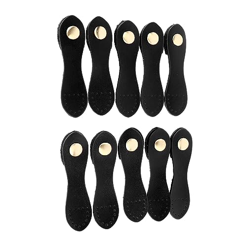 Boucle à pression en cuir véritable souple noir pour maroquinerie artisanale