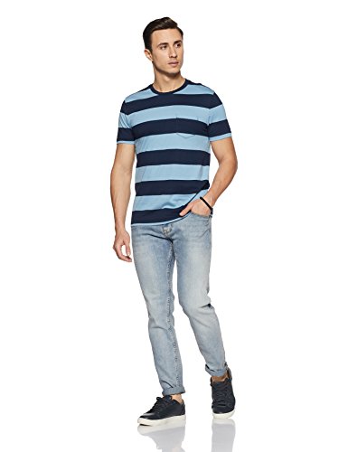 Image of GAP Essential Short Sleeve Rugby Stripe Crewneck Pocket T-Shirt For Men's