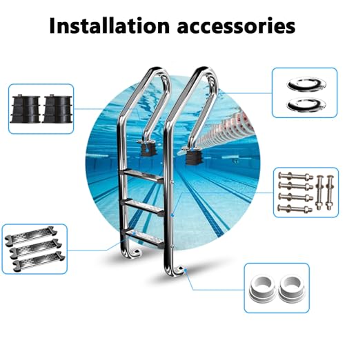 Escalera para piscina de acero inoxidable 2 peldaños miniatura 6
