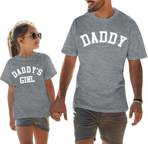 Image of Dad and Son Matching Shirts Daddy and Me Family Matching Outfits Daddy's Girl T-Shirt Father'Day Graphic Tee Tops
