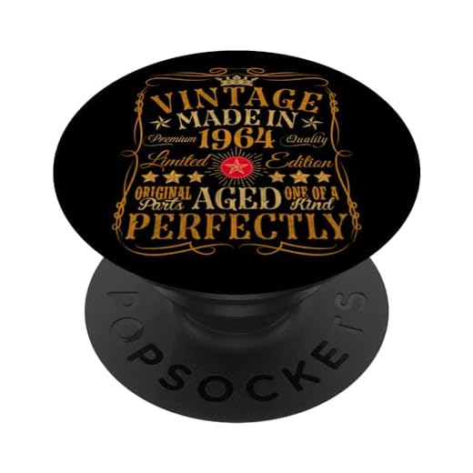 Decoraciones vintage de 60 cumpleaños vintage 1964 60 cumpleaños PopSockets PopGrip Intercambiable