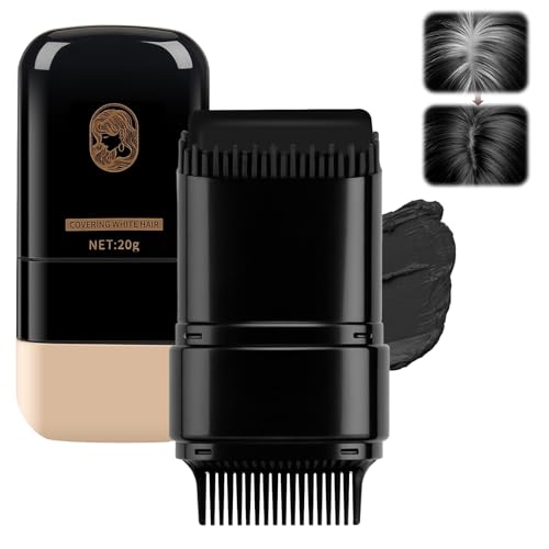 Peine para teñir el cabello 2 en 1, revestimiento instantáneo de la línea del cabello, peine portátil con peine integrado, cubierta de pelo gris, resistente al agua y al sudor para hombres y mujeres